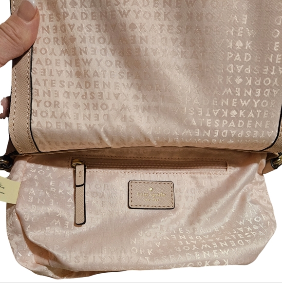 Kate Spade blush pink leather rhinestone bow crossbody bag - Picture 8 of 12